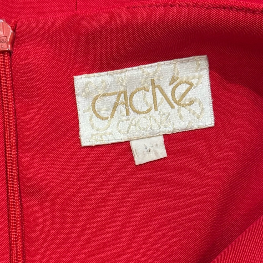 Vintage 1995 Sexy Cache’ Red Mini Halter Dress Size S - Picture 2 of 10